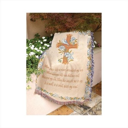 MANUAL WOODWORKERS & WEAVERS Manual Woodworkers and Weavers ATIIWW It Is Well With Tapestry Throw Blanket Fashionable Jacquard Woven 50 X 60 in. ATIIWW